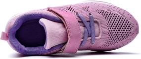 img 2 attached to RomenSi Lightweight Breathable BlackPurple Girls' Sneakers