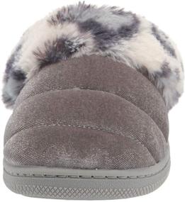 img 3 attached to Kids' Dearfoams Evelyn Velour Clog: Stylish Slipper with Leopard Cuff