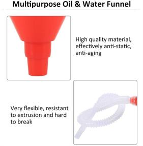img 1 attached to Universal 8cm Wide Mouth Fuel Funnel with Flexible Spout Extension for Automotive Vehicles – Long-lasting Plastic Filling Funnel for Water, Gasoline, Coolant, Transmission, and Engine Oil (1 pc)