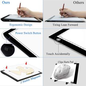 img 1 attached to Golspark Rechargeable Light Box for Tracing Board - Portable Cordless Light Pad A4 LED Trace Lights - Wireless Battery Operated Copy Board Dimmable Black Diamond Painting Sketch - Perfect Gift for Kids