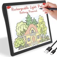 golspark rechargeable light box for tracing board - portable cordless light pad a4 led trace lights - wireless battery operated copy board dimmable black diamond painting sketch - perfect gift for kids logo