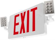 lfi lights - thin all led combo exit sign emergency 🔦 light with red battery backup - ul listed - combotr (1 pack) logo