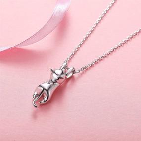 img 2 attached to 🐱 925 Sterling Silver Cat Necklace - Adorable Pet Lover Gift, Nature Inspired Spiritual Jewelry with Cute Kitten, Cat, Hummingbird, or Unicorn Animal Pendant Amulet - Perfect Gift for Women and Teens