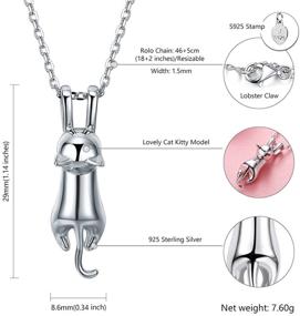 img 1 attached to 🐱 925 Sterling Silver Cat Necklace - Adorable Pet Lover Gift, Nature Inspired Spiritual Jewelry with Cute Kitten, Cat, Hummingbird, or Unicorn Animal Pendant Amulet - Perfect Gift for Women and Teens