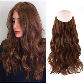 img 4 attached to 💇 SASSINA Halo Hair Extensions: Real Human Hair, Auburn 14 Inch, 90 Grams #33 - Hidden Hair with Adjustable Wire Clips