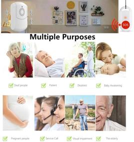 img 1 attached to 🔔 Wireless Caregiver Pager Nurse Alert System with Smart Call Button for Home/Elderly/Patient - Vibration Pager & 52 Melodies - Includes Belt Clip (1 Receiver + 1 Call Button)