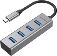 🔌 lention usb c hub: 4 usb 3.0 ports for macbook pro, mac air, surface, ipad pro - stable driver, ultra slim adapter (cb-c22s, space gray) логотип