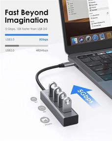 img 2 attached to 🔌 LENTION USB C Hub: 4 USB 3.0 Ports for MacBook Pro, Mac Air, Surface, iPad Pro - Stable Driver, Ultra Slim Adapter (CB-C22s, Space Gray)