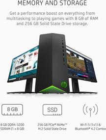 img 2 attached to 💻 HP Pavilion Gaming PC, AMD Ryzen 3 5300G, 8GB RAM, 256GB SSD, Windows 10 Home, Wi-Fi 5 & Bluetooth 4.2, 9 USB Ports, Pre-Built Gaming PC Tower, Mouse and Keyboard (TG01-2010, 2021)