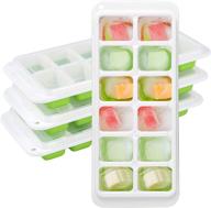 ❄️ doqaus ice cube trays 4 pack - silicone ice cube tray with removable lid for sealing. lfgb certified & bpa free - durable & stackable ice trays with covers for cocktails and freezer. logo