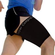 🏃 copper compression recovery thigh sleeve: ultimate support for sore hamstrings, groins, and quads. with guaranteed highest copper content. ideal for running and all sports! (size large) logo