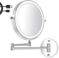 💡 amelar 8 inch wall mounted makeup mirror with usb charging, led lights, 3 color modes, 1x/10x magnification, touch sensor, auto shut-off, 360° swivel for bathroom or hotel vanity logo