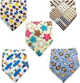 img 4 attached to 🐾 Funpet 5 Pcs Dog Bandana Triangle Bibs with Button Accents for Stylish Pets, Cats, and Baby Puppies