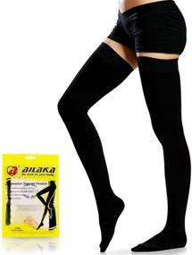 img 4 attached to 🧦 Ailaka Compression Stockings for Women &amp; Men - Thigh High, 20-30 mmHg