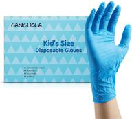ganguola children's multipurpose disposable nitrile gloves (100pcs- blue) - powder free, latex free, textured finger grip - ideal for crafting, painting, gardening, cooking, cleaning - ages 5-12 years students logo