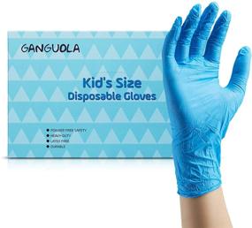 img 4 attached to GANGUOLA Children's Multipurpose Disposable Nitrile Gloves (100PCS- Blue) - Powder Free, Latex Free, Textured Finger Grip - Ideal for Crafting, Painting, Gardening, Cooking, Cleaning - Ages 5-12 Years Students