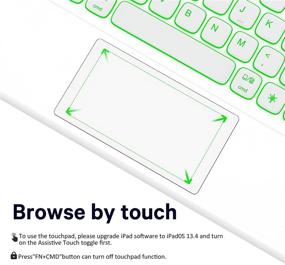 img 3 attached to 📱 iPad Pro 11 Inch 2021 Case with Keyboard, iPad Air 4 Smart Trackpad, 7 Color Backlit, Wireless Detachable Keyboard, Pencil Holder - Green