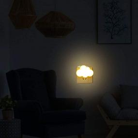 img 2 attached to Cute Cloud Night Light for Bedroom and Bathroom Decor - Sensor LED Plug-in Nightlight for Kids and Adults