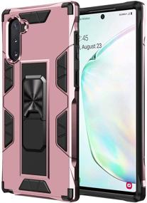 img 4 attached to Samsung Galaxy Note 10 Plus Case Military Grade Shockproof With Kickstand Stand Built-In Magnetic Car Mount Armor Heavy Duty Protective Case For Galaxy Note 10 Plus Phone Case (Rose Gold)