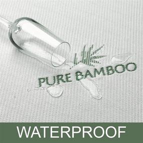 img 2 attached to 🌿 PURE BAMBOO King Bamboo Mattress Protector: Waterproof, Breathable & Cooling Cover | Protects Against Moisture, Spills & Stains | Noiseless & Machine Washable | Fits 16 inch King Beds