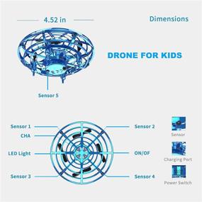 img 2 attached to 🚁 OMOTIYA Mini Flying Toys Hand Controlled Drone for Kids, LED Kids Drone for Age 8-12, 360 Degree Rolling, Colorful Lights, Indoor Drone for Family Game (Blue)