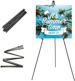 img 4 attached to 🖼️ In Which Bay Folding Easel: Instant Poster Display, Black Steel Metal Telescoping Art Easel (63" Tall)