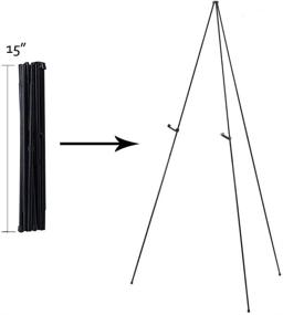 img 2 attached to 🖼️ Втемной бухте складная штативная палатка In Which Bay: мгновенное отображение постера, черная стальная телескопическая художественная палитра (63" высотой)