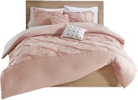 img 1 attached to 🛏️ Urban Habitat Kids Aurora Duvet Cover Set - 100% Cotton with Tufted Accent Stripe Poms and Polka Dot Reverse - Soft, All Season Bedding with Corner Ties, Buttoned Shams - Full/Queen Size - Blush