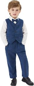 img 4 attached to Toddler Formal Classic Dresswear Outfit Boys' Clothing - Suits & Sport Coats