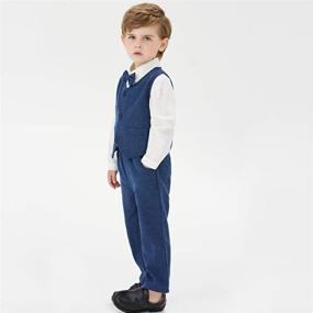 img 2 attached to Toddler Formal Classic Dresswear Outfit Boys' Clothing - Suits & Sport Coats