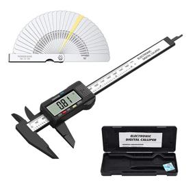 img 4 attached to 📏 CAMWAY 6 Inch Digital Caliper with LCD Display, Electronic Vernier Caliper, 150mm Stainless Steel Feeler Gauge, Plastic Digital Caliper Set for Zero Setting Inside/Outside Diameter, Depth, and Step Measurement Tool