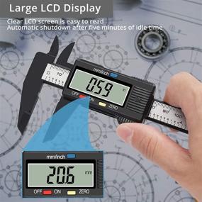 img 3 attached to 📏 CAMWAY 6 Inch Digital Caliper with LCD Display, Electronic Vernier Caliper, 150mm Stainless Steel Feeler Gauge, Plastic Digital Caliper Set for Zero Setting Inside/Outside Diameter, Depth, and Step Measurement Tool