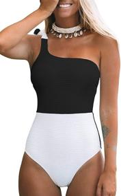 img 4 attached to CUPSHE Women's Shoulder Swimsuit Medium: Trendy Swimwear & Cover Ups for Ladies