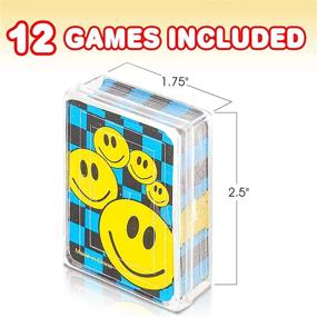 img 3 attached to 🃏 Gamie Mini Smile Playing Cards Deck - Pack of 12 - 2.5 Inches Tall - Blue Checkerboard Background - Poker Casino Cards - Carnival Prize, Party Favor and Gift Idea for Kids Ages 3+