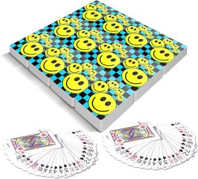 img 2 attached to 🃏 Gamie Mini Smile Playing Cards Deck - Pack of 12 - 2.5 Inches Tall - Blue Checkerboard Background - Poker Casino Cards - Carnival Prize, Party Favor and Gift Idea for Kids Ages 3+