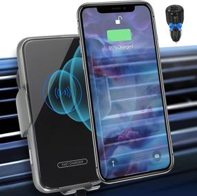 img 4 attached to 📱 DAYEDZ Wireless Car Charger Phone Holder Mount - Auto Clamping Qi Fast Charging, 15W - Compatible with iPhone 12/11/XS/XR/X/8, Samsung S20/S10/S9/Note 20/10/9 - Air Vent Car Phone Mount Charger (Black)