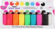 🎨 tulip permanent fabric spray paint, neon, nontoxic, non-aerosol - 9-pack, 1.9 fl oz, vibrant colors for textile diy projects! logo
