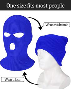 img 1 attached to 🧣 Stay Warm and Stylish with SATINIOR 2-Hole Knitted Full Face Cover Ski Neck Gaiter: The Ultimate Winter Balaclava for Outdoor Sports!