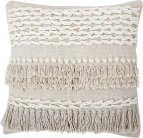 img 1 attached to 🌼 REDEARTH Tufted Throw Pillow Cushion Covers - Boho Textured Woven Decor Set for Couch, Sofa & Bed