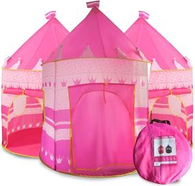 img 4 attached to 🏰 Portable Princess Dollhouse: Conveniently Carrying Childrens' Dream Playset
