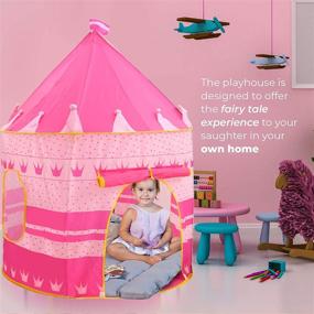 img 3 attached to 🏰 Portable Princess Dollhouse: Conveniently Carrying Childrens' Dream Playset
