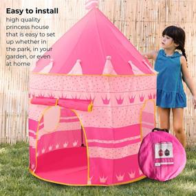 img 1 attached to 🏰 Portable Princess Dollhouse: Conveniently Carrying Childrens' Dream Playset
