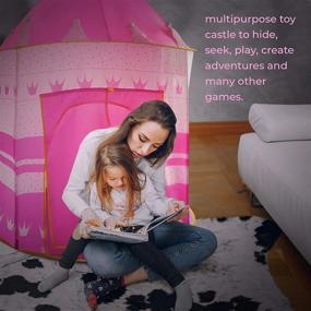 img 2 attached to 🏰 Portable Princess Dollhouse: Conveniently Carrying Childrens' Dream Playset