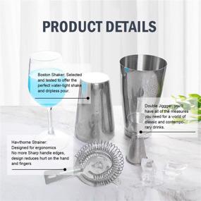 img 2 attached to 🍹 Gonioa Professional Bartender Two Piece Stainless: Perfect Mixology Companion for Masterful Cocktails