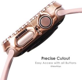 img 1 attached to 📱 Новые чехлы NewWays 2-Pack Bling для Apple Watch SE Series 6 5 4 3 2 1, совместимые с 38 мм 40 мм 42 мм 44 мм, защитный бампер (40 мм, розовое золото/прозрачный)