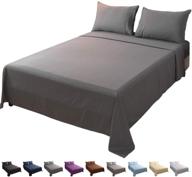 🛏️ lbro2m queen size bed sheet set - 1800 thread count, 100% microfiber, 16" deep pocket - dark grey logo