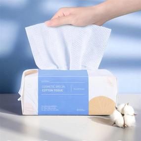 img 3 attached to 🧻 PoeticEHome Soft Dry Wipes 6 Pack - 100% Cotton Facial Tissues, Lint Free Cleansing Towels, Disposable & Extra Thick - Ideal for Sensitive Skin, Makeup Removal, and Surface Cleaning (600 Count)