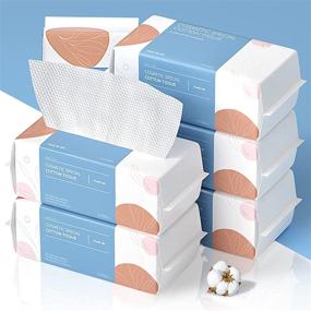 img 4 attached to 🧻 PoeticEHome Soft Dry Wipes 6 Pack - 100% Cotton Facial Tissues, Lint Free Cleansing Towels, Disposable & Extra Thick - Ideal for Sensitive Skin, Makeup Removal, and Surface Cleaning (600 Count)