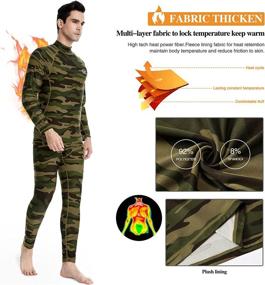 img 2 attached to 🔥 Warm & Cozy: Men's Thermal Underwear Set with Fleece Lining for Skiing and Winter Sports