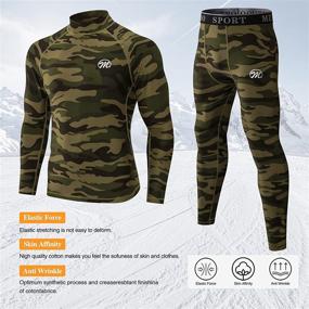img 3 attached to 🔥 Warm & Cozy: Men's Thermal Underwear Set with Fleece Lining for Skiing and Winter Sports